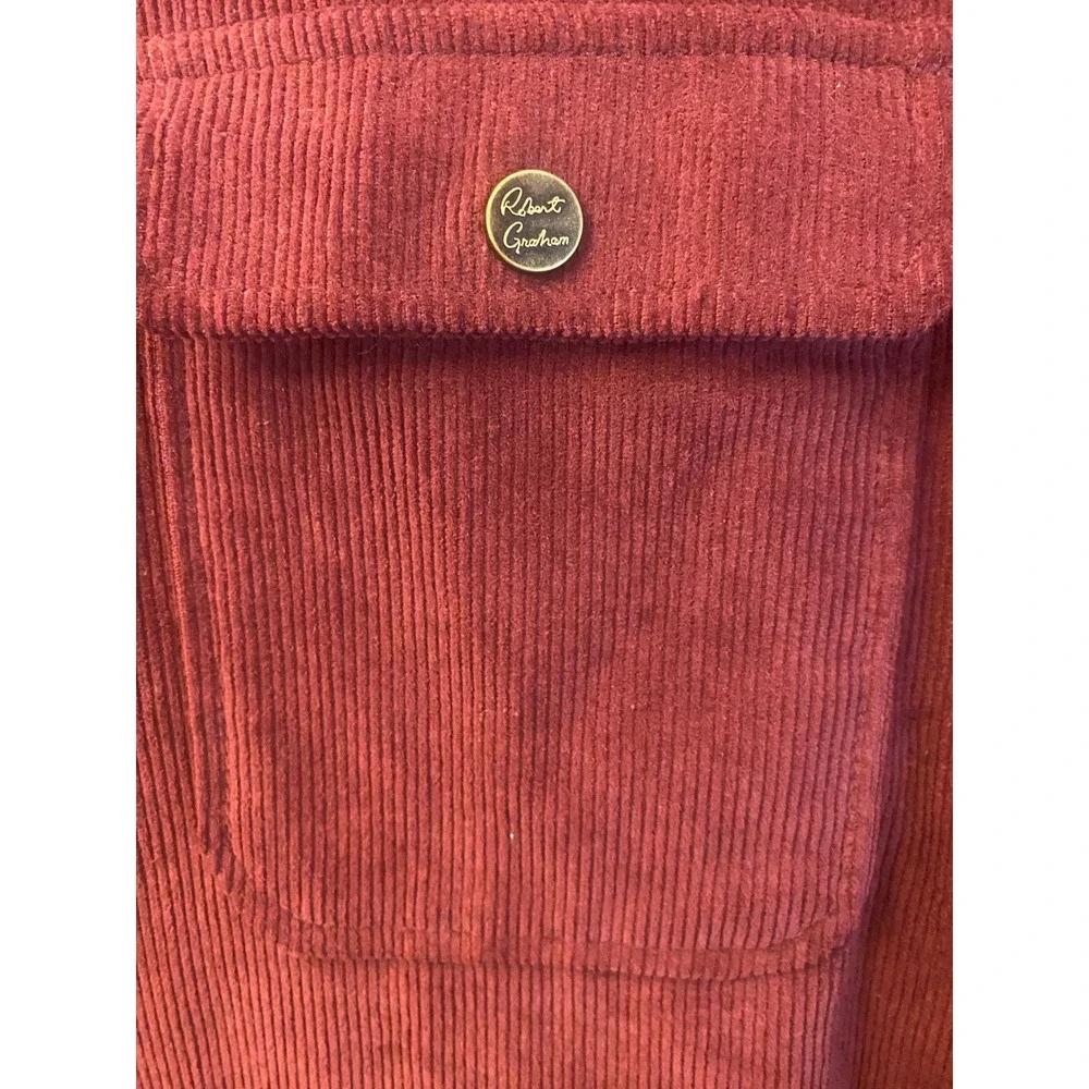 Robert Graham Corduroy Quilt Lined Burgundy Men's Medium Jacket NWT